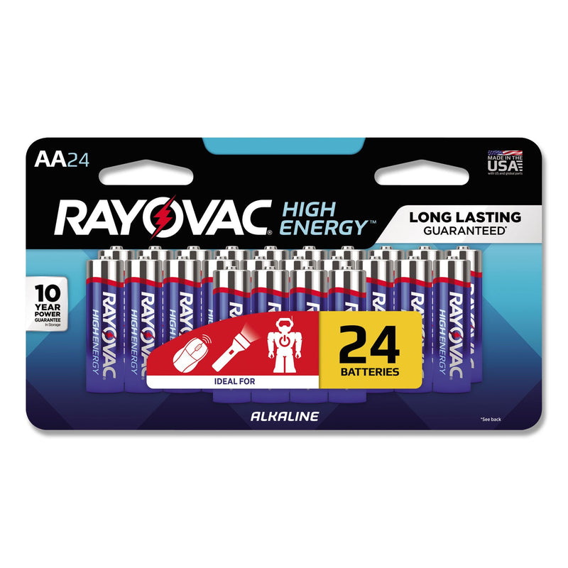 Rayovac High Energy Premium Alkaline AA Batteries, 24/Pack