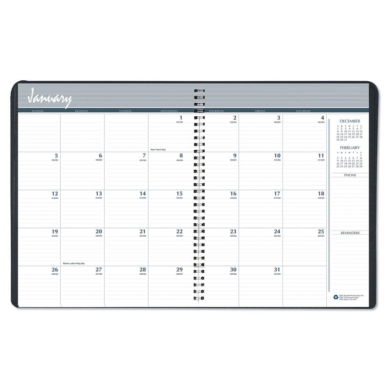 House of Doolittle Recycled Two Year Monthly Planner with Expense Logs, 8.75 x 6.88, Black Cover, 24-Month (Jan to Dec): 2023 to 2024