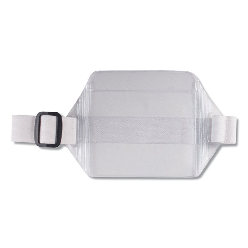 Advantus Arm Badge Holders, Horizontal, Textured Clear 5.5" x 3.88" Holder, 3.5" x 3" Insert, 12/Pack