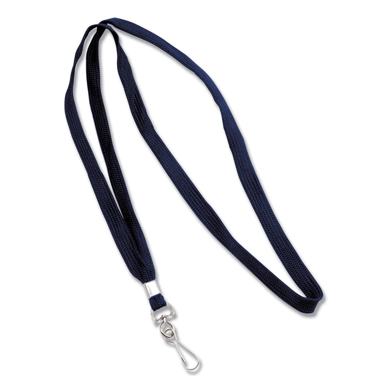 Advantus Deluxe Lanyards, Metal J-Hook Fastener, 36" Long, Blue, 24/Box