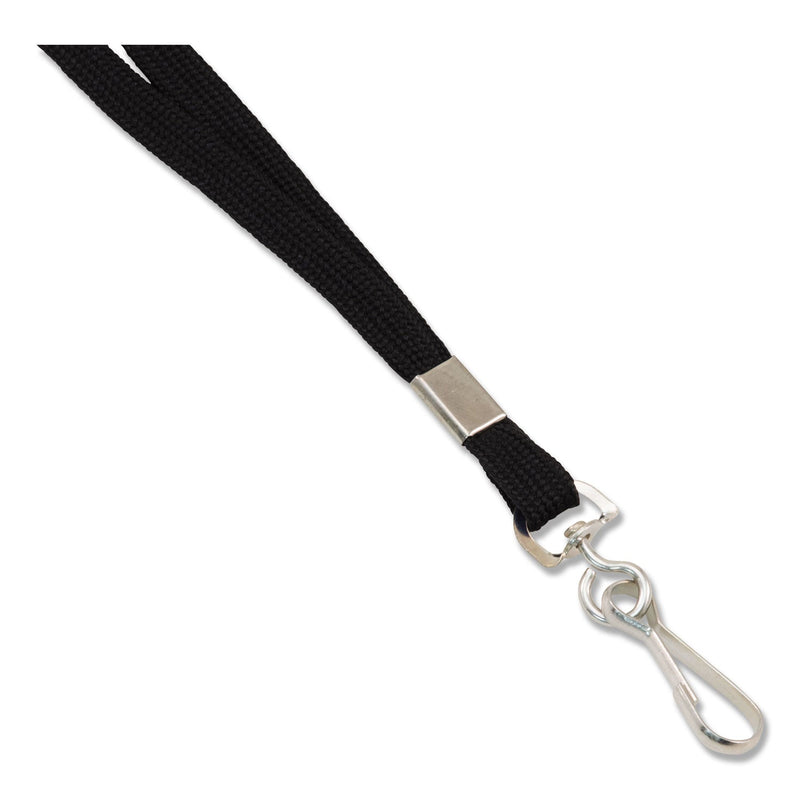 Advantus Deluxe Lanyard, Metal J-Hook Fastener, 36" Long, Black