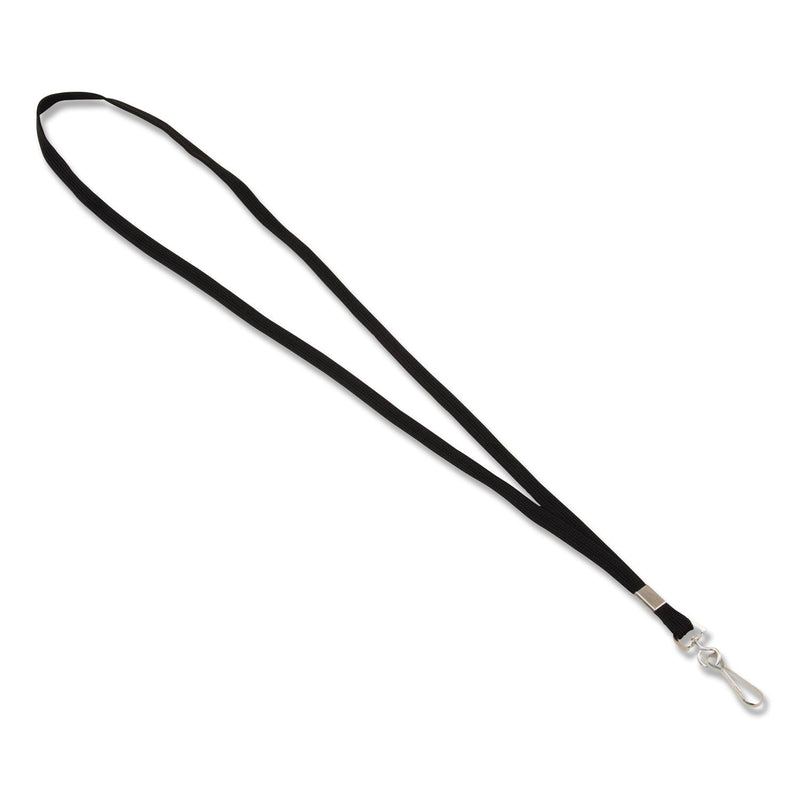 Advantus Deluxe Lanyard, Metal J-Hook Fastener, 36" Long, Black