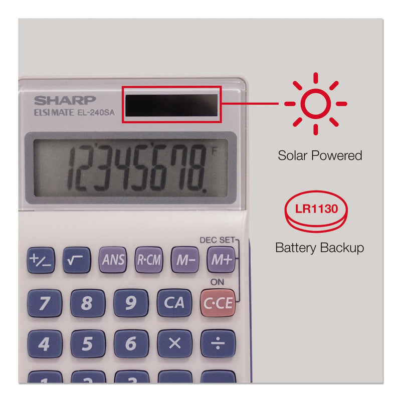 Sharp EL240SB Handheld Business Calculator, 8-Digit LCD