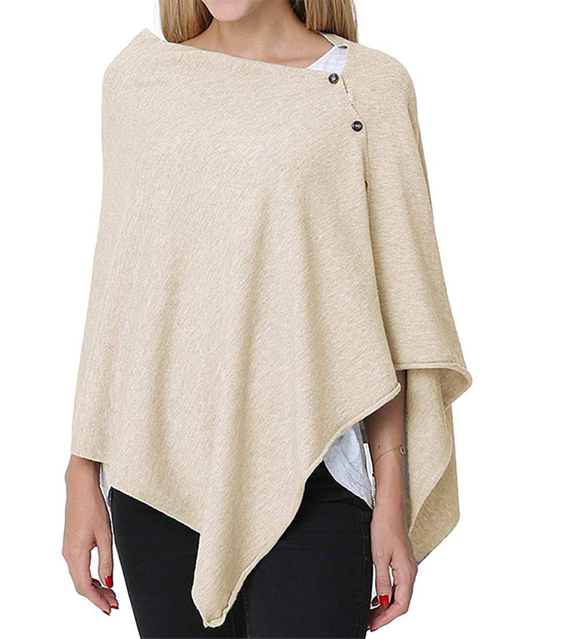 stylesilove Multi-Use Knit Nursing Shawl Poncho Adjustable Buttons for Breastfeeding Protection Nursing Cover Infinity Scarf