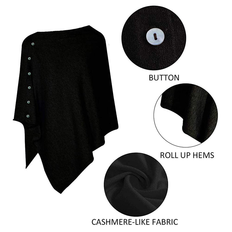 stylesilove Multi-Use Knit Nursing Shawl Poncho Adjustable Buttons for Breastfeeding Protection Nursing Cover Infinity Scarf