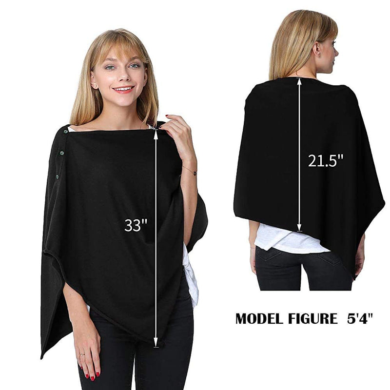 stylesilove Multi-Use Knit Nursing Shawl Poncho Adjustable Buttons for Breastfeeding Protection Nursing Cover Infinity Scarf