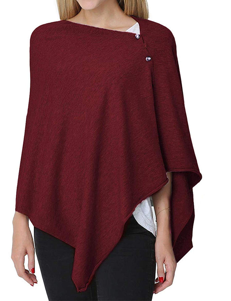 stylesilove Multi-Use Knit Nursing Shawl Poncho Adjustable Buttons for Breastfeeding Protection Nursing Cover Infinity Scarf