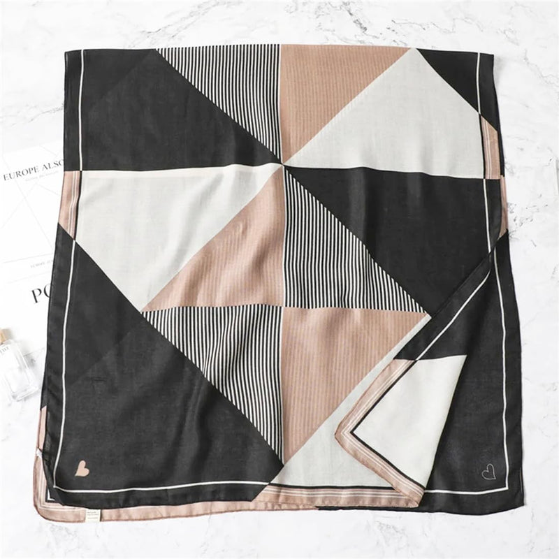 stylesilove Women Stripe Geometric Printed Lightweight Fashion Scarf Large Shawl Scarves Neck Wraps for All Season, 7 Colors