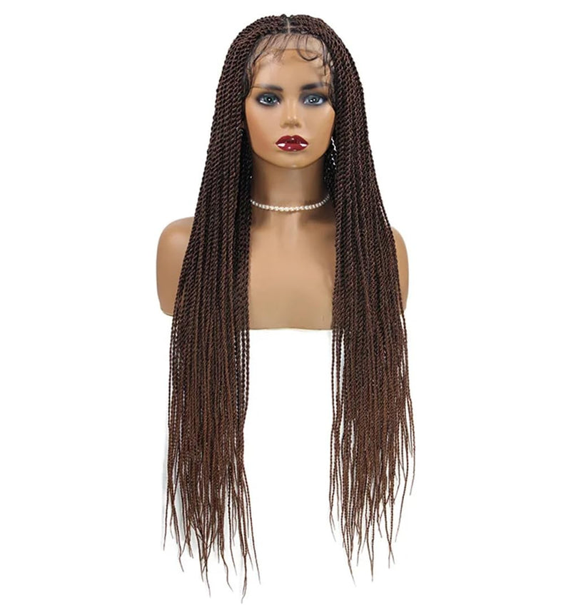 Twist Braided Wig | Box Braided Lace Front Wig | Faux Locs & Goddess Braids | Synthetic Hair