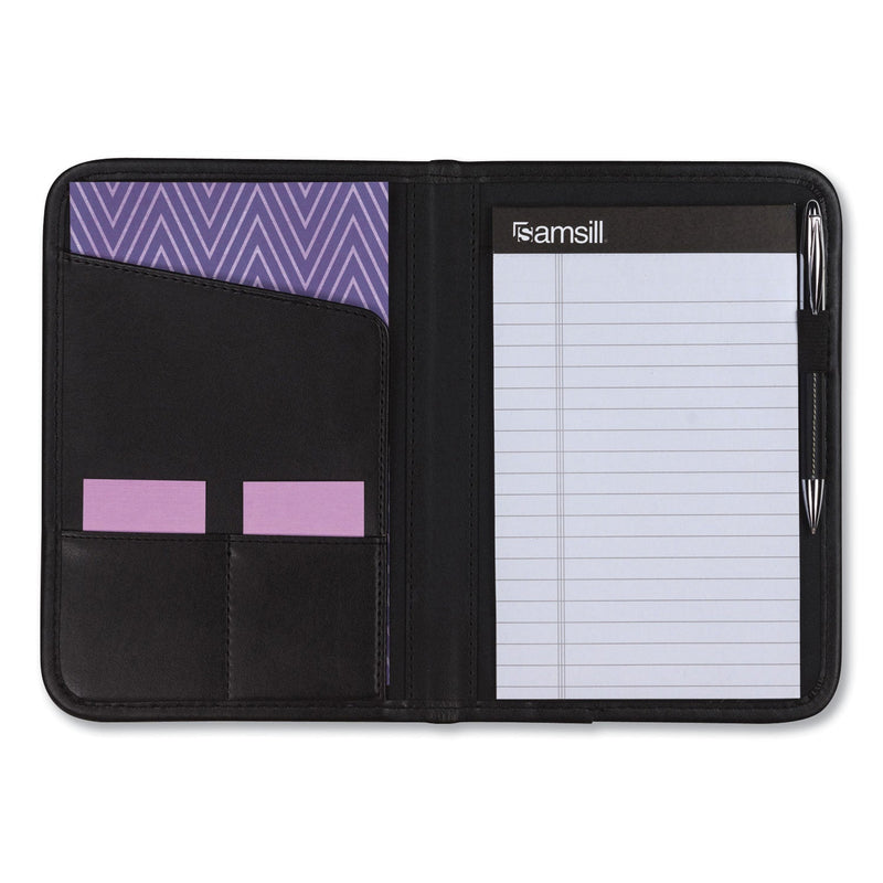 Samsill Professional Padfolio, 3/4w x 9 1/4h, Open Style, Black