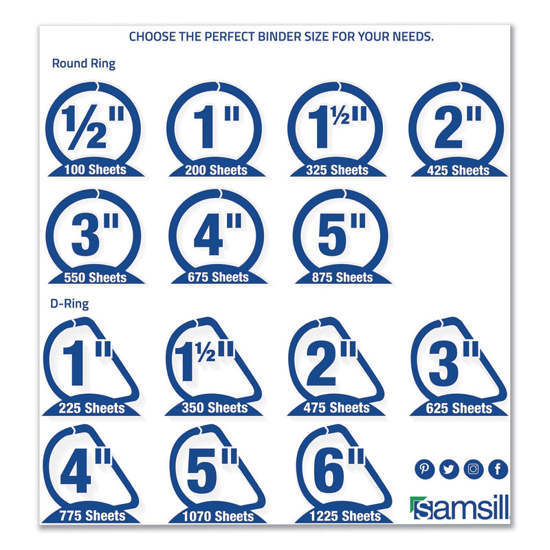 Samsill Earth's Choice Biobased Economy Round Ring View Binders, 3 Rings, 2" Capacity, 11 x 8.5, Lime