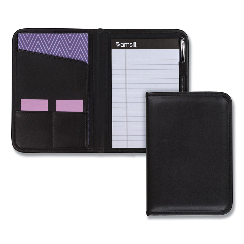 Samsill Professional Padfolio, 3/4w x 9 1/4h, Open Style, Black