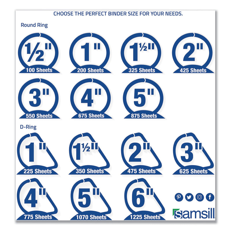 Samsill Earth's Choice Biobased Economy Round Ring View Binders, 3 Rings, 3" Capacity, 11 x 8.5, Lime