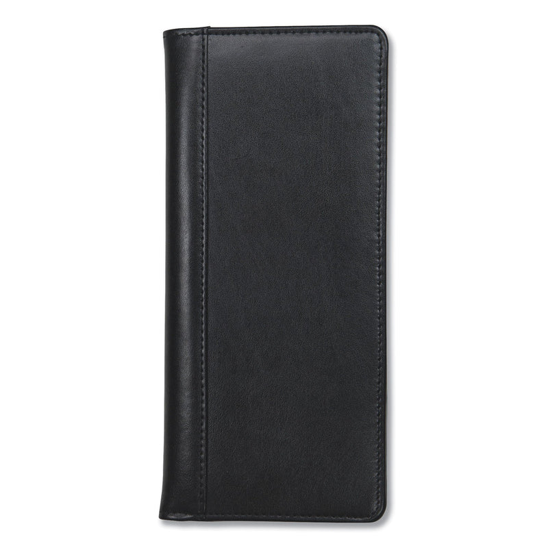 Samsill Regal Leather Business Card File, Holds 96 2 x 3.5 Cards, 4.75 x 10, Black