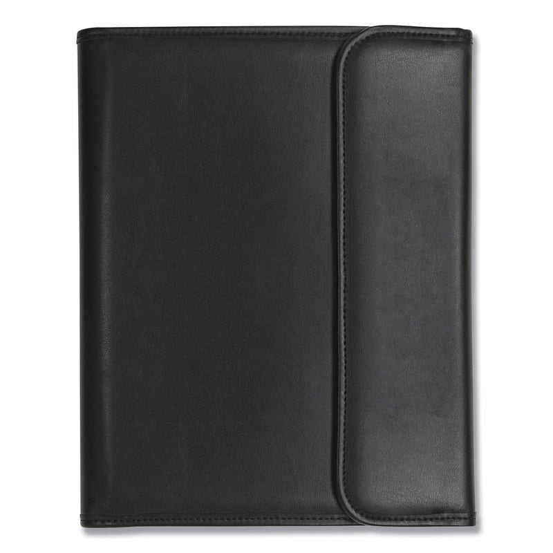 Samsill Professional Tri-Fold Padfolio w/Calculator, Writing Pad, Vinyl, Black