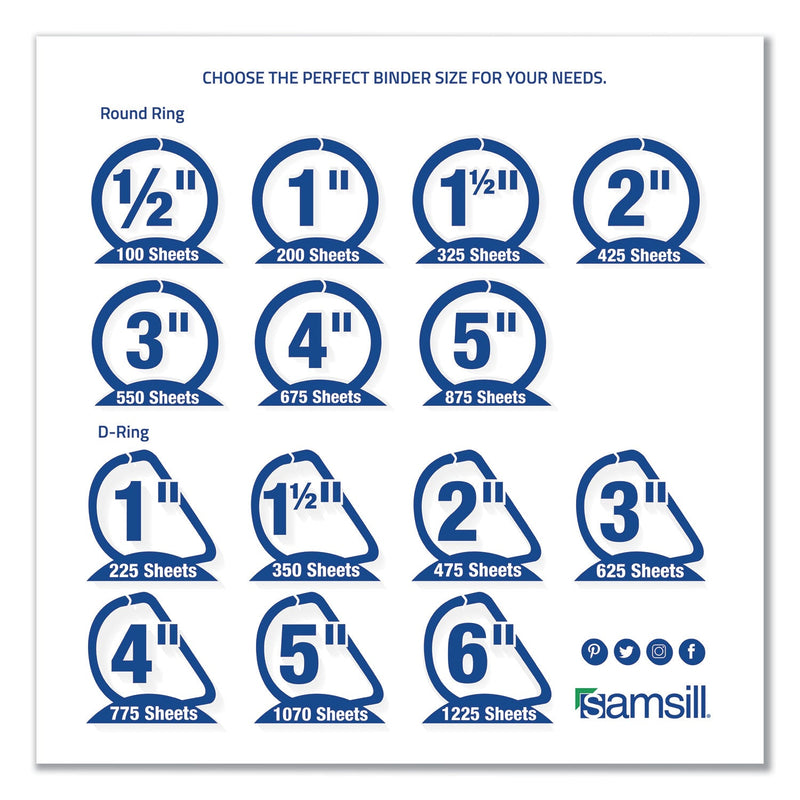 Samsill Earth's Choice Biobased Economy Round Ring View Binders, 3 Rings, 1" Capacity, 11 x 8.5, White