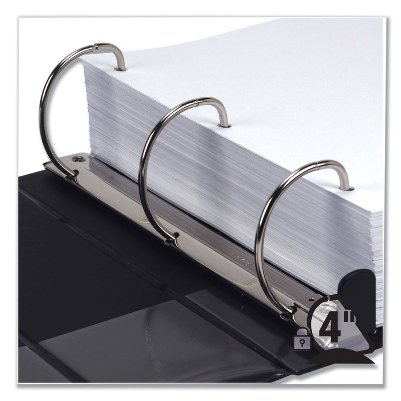 Samsill Earth's Choice Biobased Locking D-Ring Reference Binder, 3 Rings, 4" Capacity, 11 x 8.5, Black