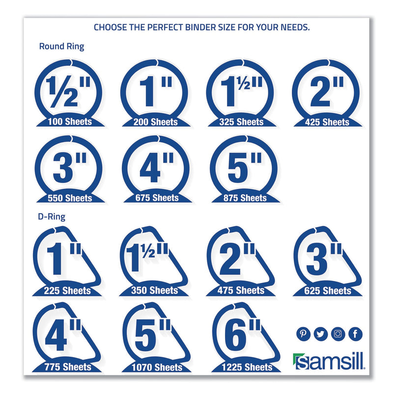 Samsill Earth's Choice Biobased Round Ring View Binder, 3 Rings, 0.5" Capacity, 11 x 8.5, White