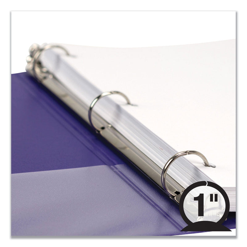 Samsill Earth's Choice Biobased Economy Round Ring View Binders, 3 Rings, 1" Capacity, 11 x 8.5, Purple