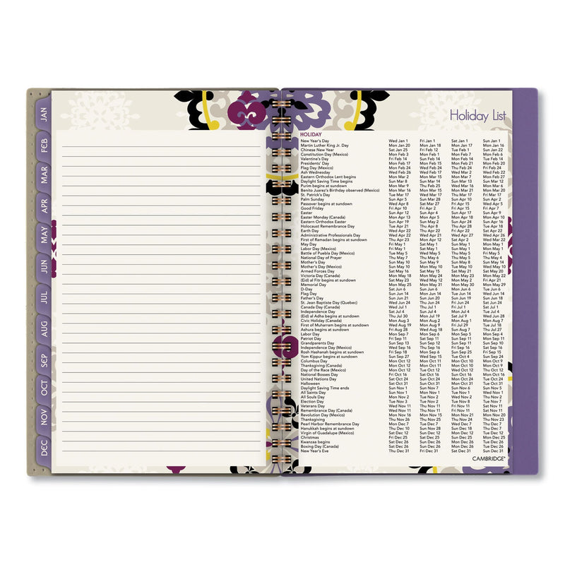 Cambridge Vienna Weekly/Monthly Appointment Book, Vienna Geometric Artwork, 8 x 4.88, Purple/Tan Cover, 12-Month (Jan to Dec): 2022