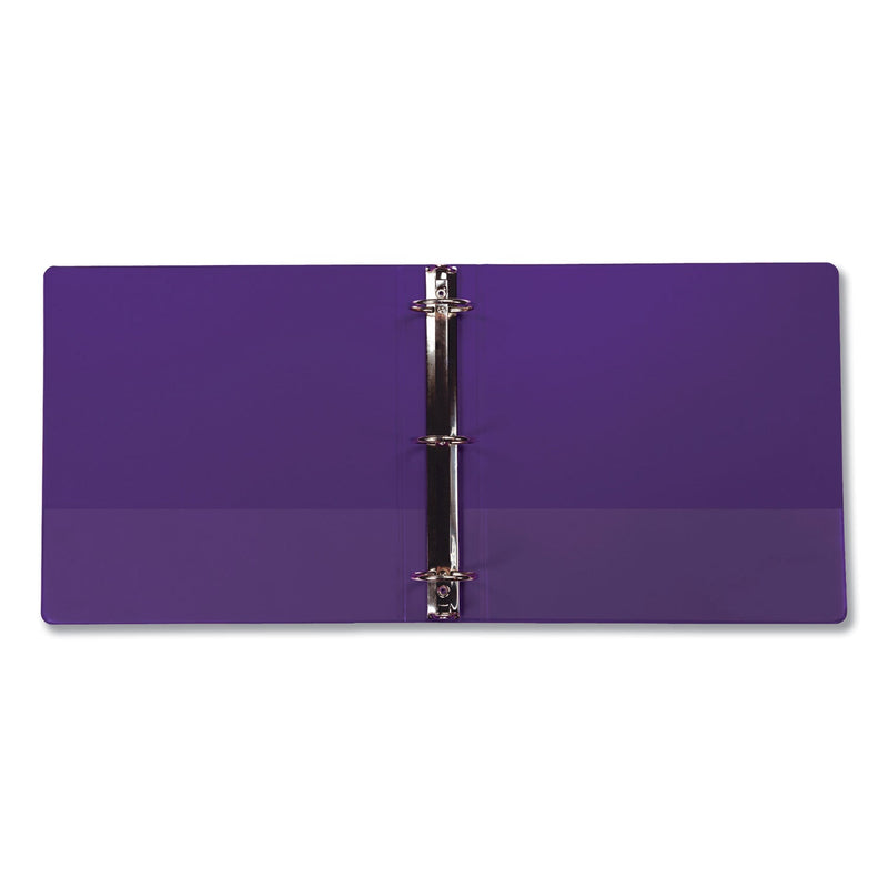 Samsill Earth's Choice Biobased Economy Round Ring View Binders, 3 Rings, 2" Capacity, 11 x 8.5, Purple