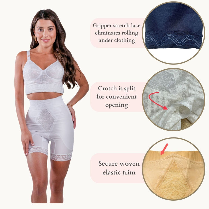 Style 6206 | High Waist Medium Control Thigh Slimmer | Memory Compression Fabric