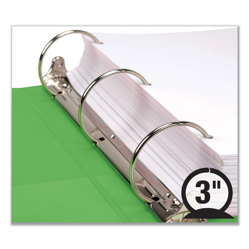 Samsill Earth's Choice Biobased Economy Round Ring View Binders, 3 Rings, 3" Capacity, 11 x 8.5, Lime