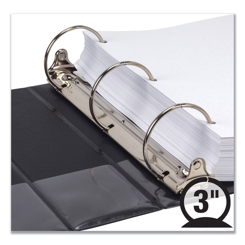 Samsill Earth's Choice Round Ring Reference Binder, 3 Rings, 3" Capacity, 11 x 8.5, Black