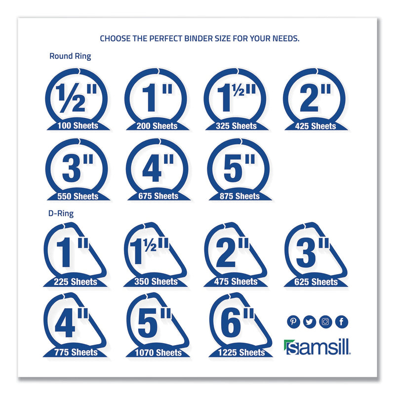 Samsill Earth's Choice Biobased Economy Round Ring View Binders, 3 Rings, 1" Capacity, 11 x 8.5, Purple