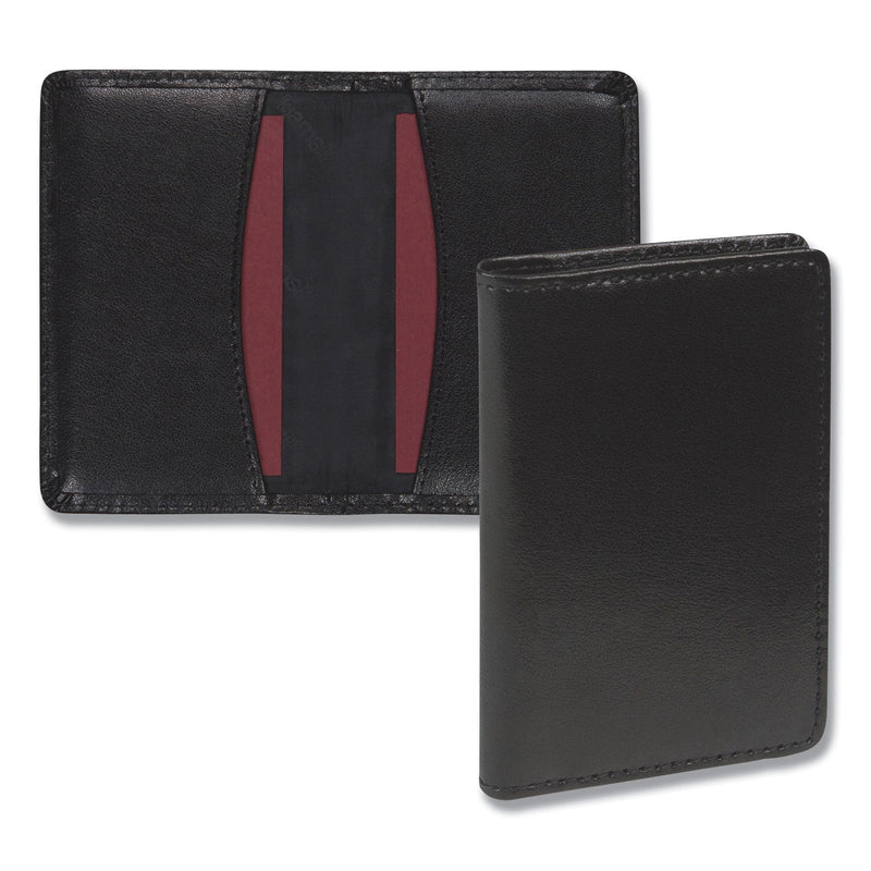 Samsill Regal Leather Business Card Wallet, Holds 25 2 x 3.5 Cards, 4.25 x 3, Black