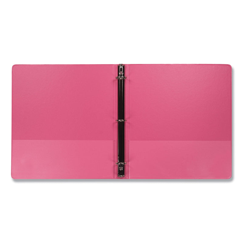 Samsill Earth's Choice Biobased Economy Round Ring View Binders, 3 Rings, 1" Capacity, 11 x 8.5, Berry