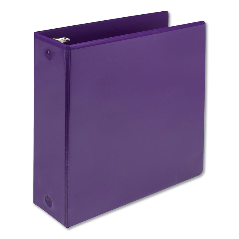 Samsill Earth's Choice Biobased Economy Round Ring View Binders, 3 Rings, 4" Capacity, 11 x 8.5, Purple