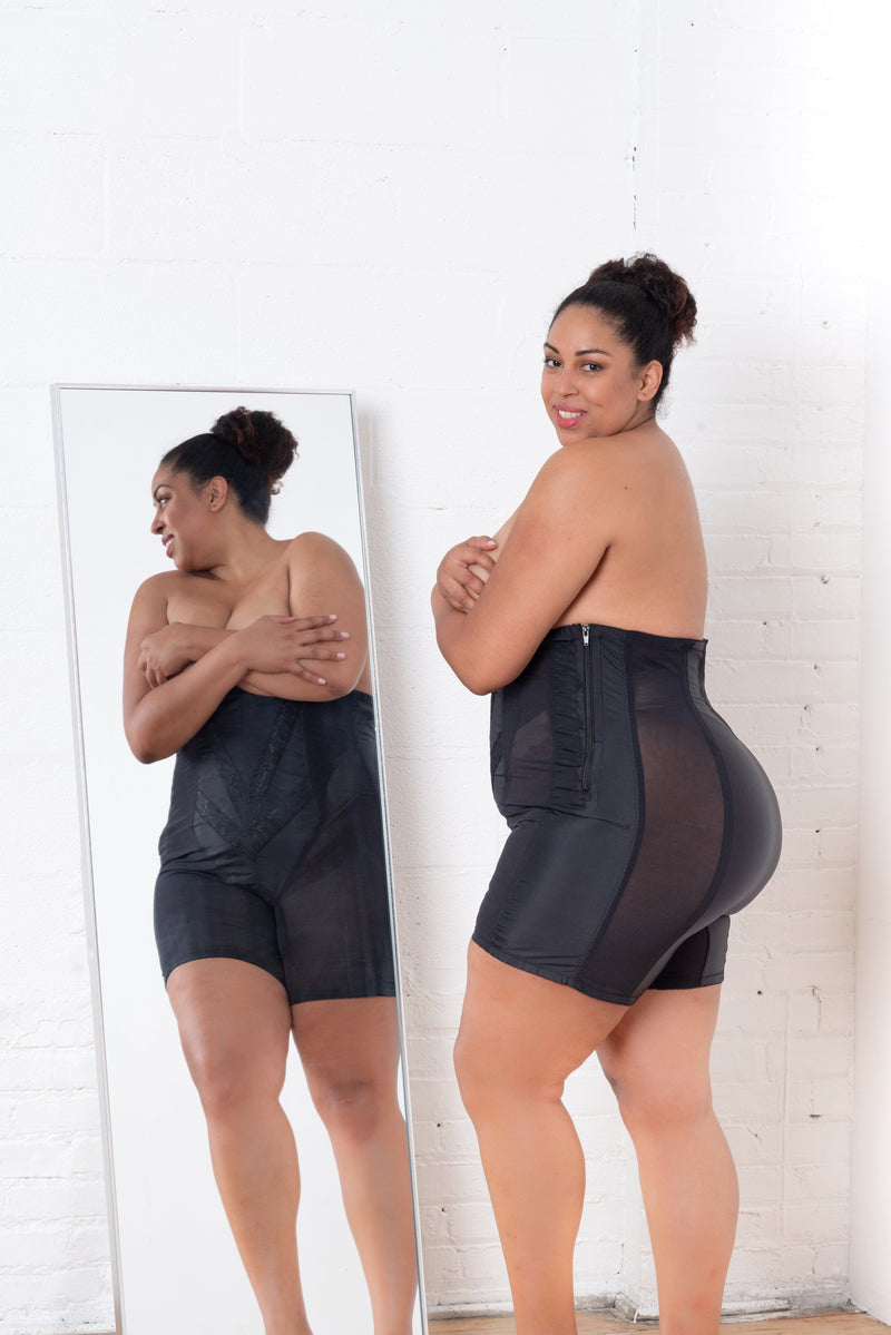 Style 6210 | High Waist Long Leg Shaper with Side Zipper |  Extra Firm Control