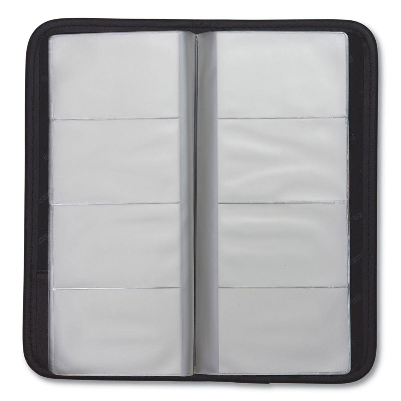 Samsill Professional Vinyl Business Card File, Holds 160 2 x 3.5 Cards, 4.75 x 10.13, Black