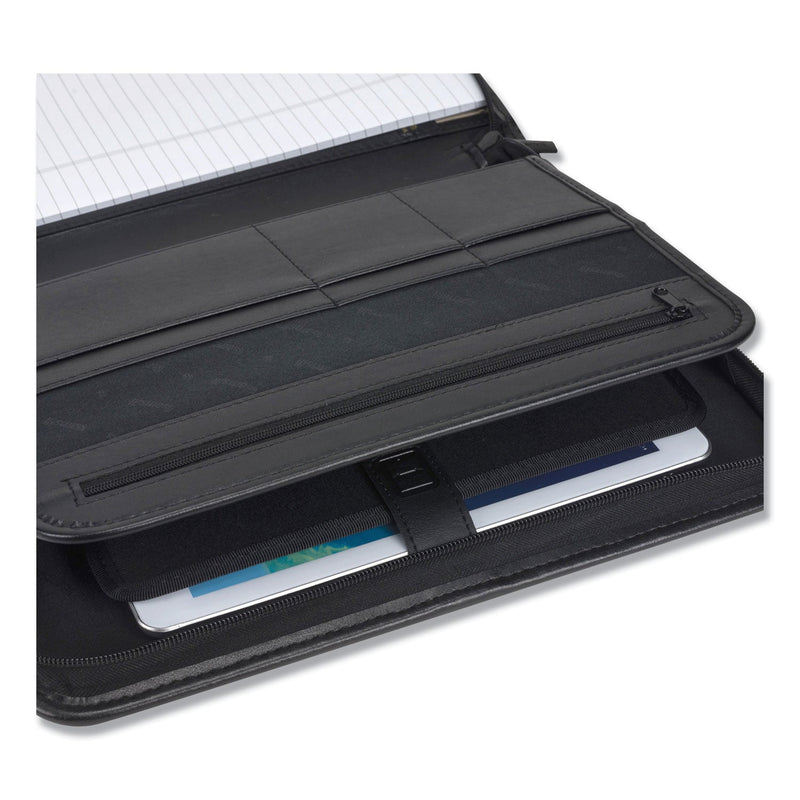 Samsill Professional Zippered Pad Holder, Pockets/Slots, Writing Pad, Black