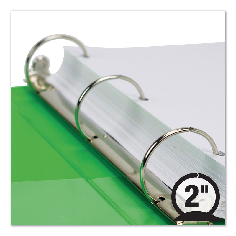 Samsill Earth's Choice Biobased Economy Round Ring View Binders, 3 Rings, 2" Capacity, 11 x 8.5, Lime