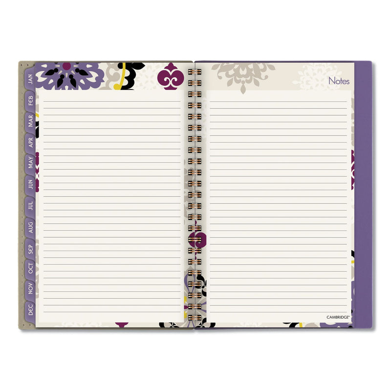 Cambridge Vienna Weekly/Monthly Appointment Book, Vienna Geometric Artwork, 8 x 4.88, Purple/Tan Cover, 12-Month (Jan to Dec): 2022