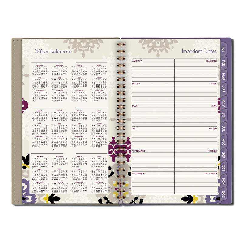 Cambridge Vienna Weekly/Monthly Appointment Book, Vienna Geometric Artwork, 8 x 4.88, Purple/Tan Cover, 12-Month (Jan to Dec): 2022