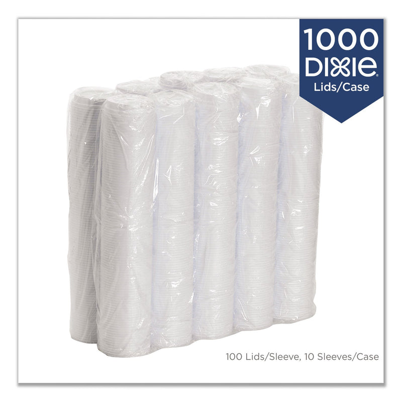 Dixie Reclosable Lids, Fits 12 oz to 20 oz Dixie Cups, 10 oz to 20 oz PerfecTouch Cups, White, 100/Pack, 10 Packs/Carton