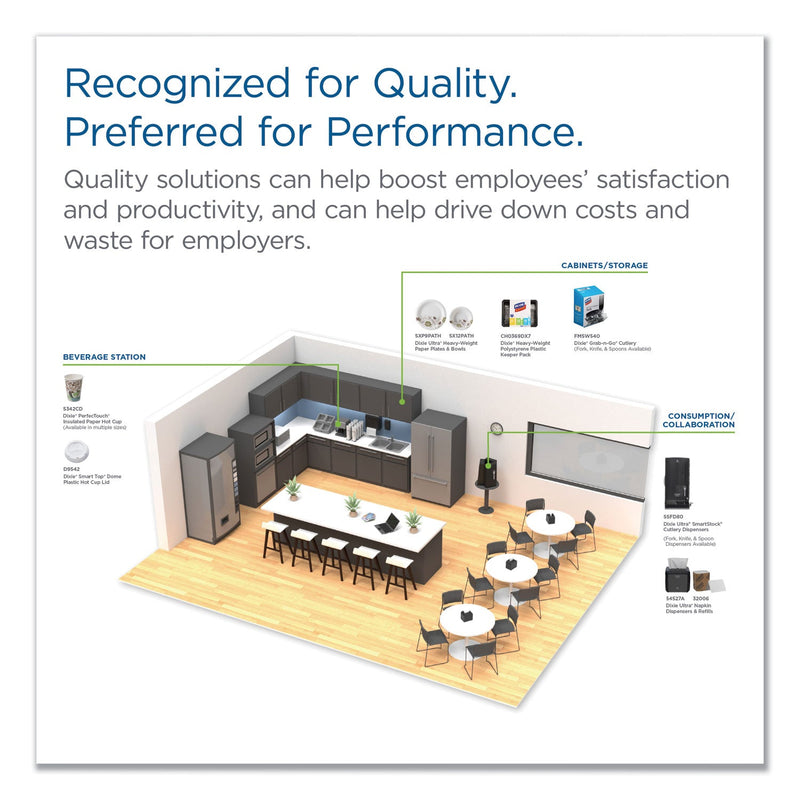 Dixie Reclosable Lids, Fits 12 oz to 20 oz Dixie Cups, 10 oz to 20 oz PerfecTouch Cups, White, 100/Pack, 10 Packs/Carton