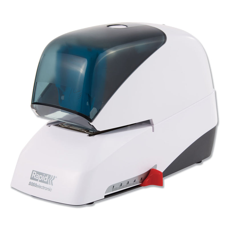 Rapid 5050e Professional Electric Stapler, 60-Sheet Capacity, White