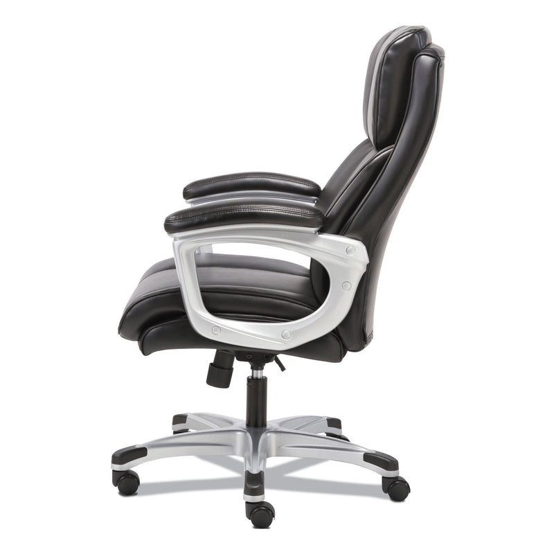 Sadie 3-Fifteen Executive High-Back Chair, Supports Up to 225 lb, 20" to 24.8" Seat Height, Black Seat/Back, Chrome Base