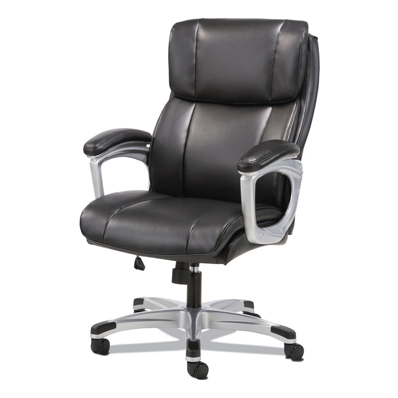 Sadie 3-Fifteen Executive High-Back Chair, Supports Up to 225 lb, 20" to 24.8" Seat Height, Black Seat/Back, Chrome Base