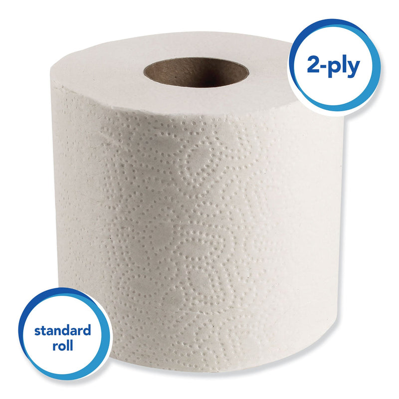 Scott Essential Standard Roll Bathroom Tissue for Business, Septic Safe, 2-Ply, White, 550 Sheets/Roll, 80/Carton