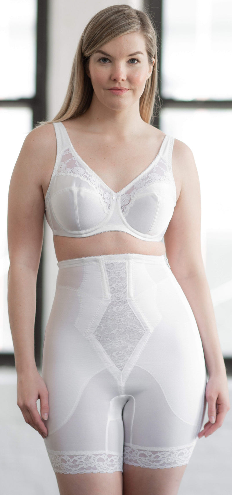 Style 6228 | High Waist Thigh Slimmer with Side Zipper | Memory Compression Fabric | Medium Support