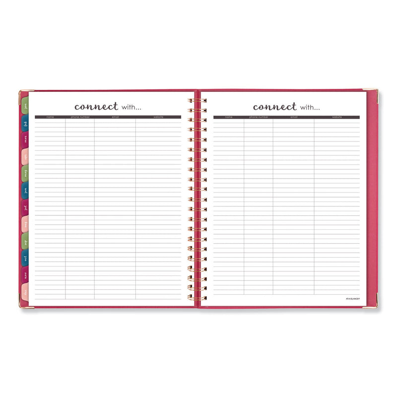 AT-A-GLANCE Harmony Weekly/Monthly Hardcover Planner, 11 x 8.5, Berry Cover, 13-Month (Jan to Jan): 2023 to 2024