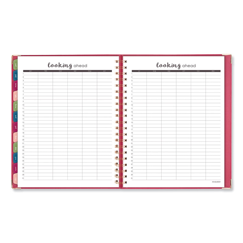AT-A-GLANCE Harmony Weekly/Monthly Hardcover Planner, 11 x 8.5, Berry Cover, 13-Month (Jan to Jan): 2023 to 2024