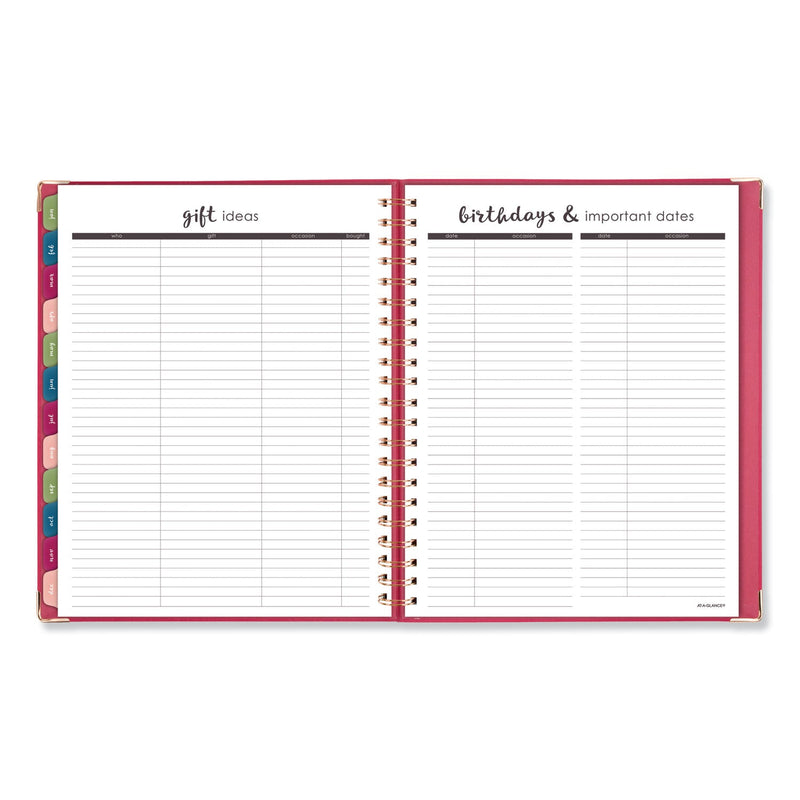 AT-A-GLANCE Harmony Weekly/Monthly Hardcover Planner, 11 x 8.5, Berry Cover, 13-Month (Jan to Jan): 2023 to 2024