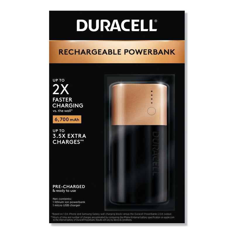 Duracell Rechargeable 6700 mAh Powerbank, 2 Day Portable Charger