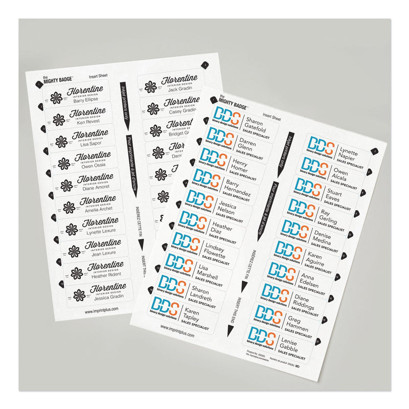 Avery The Mighty Badge Name Badge Inserts, 1 x 3, Clear, Inkjet, 20/Sheet, 5 Sheets/Pack
